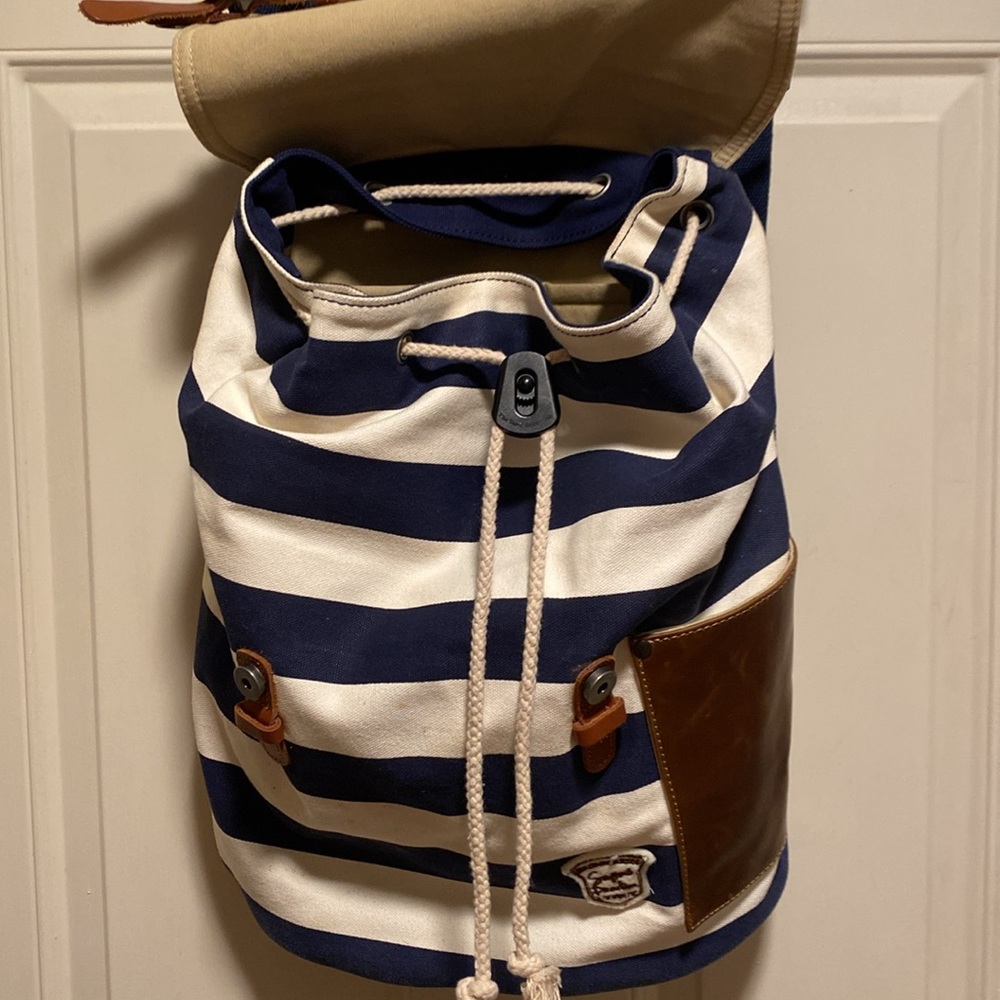 The Same Direction Nautical Blue Striped Backpack - Picture 2 of 11